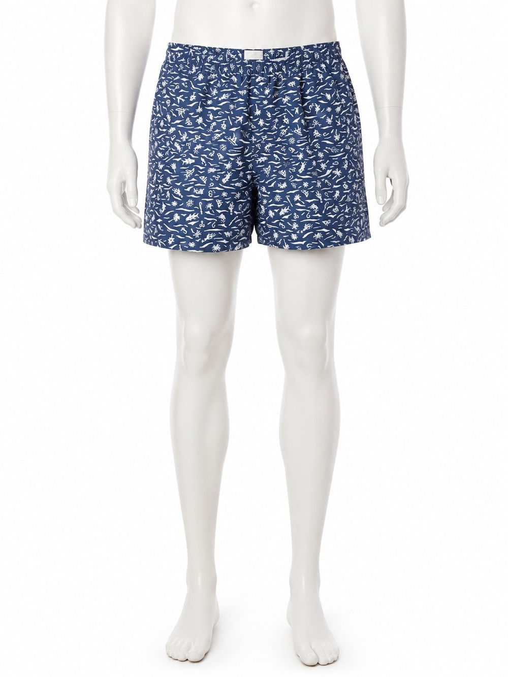 Columbia Navy & White Tropical-Print Hybrid Shorts